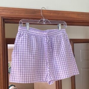 Boutique Purple Gingham Shorts